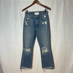 MOTHER The Insider Crop Step Fray Jeans Size 26 Distressed Frayed Hem